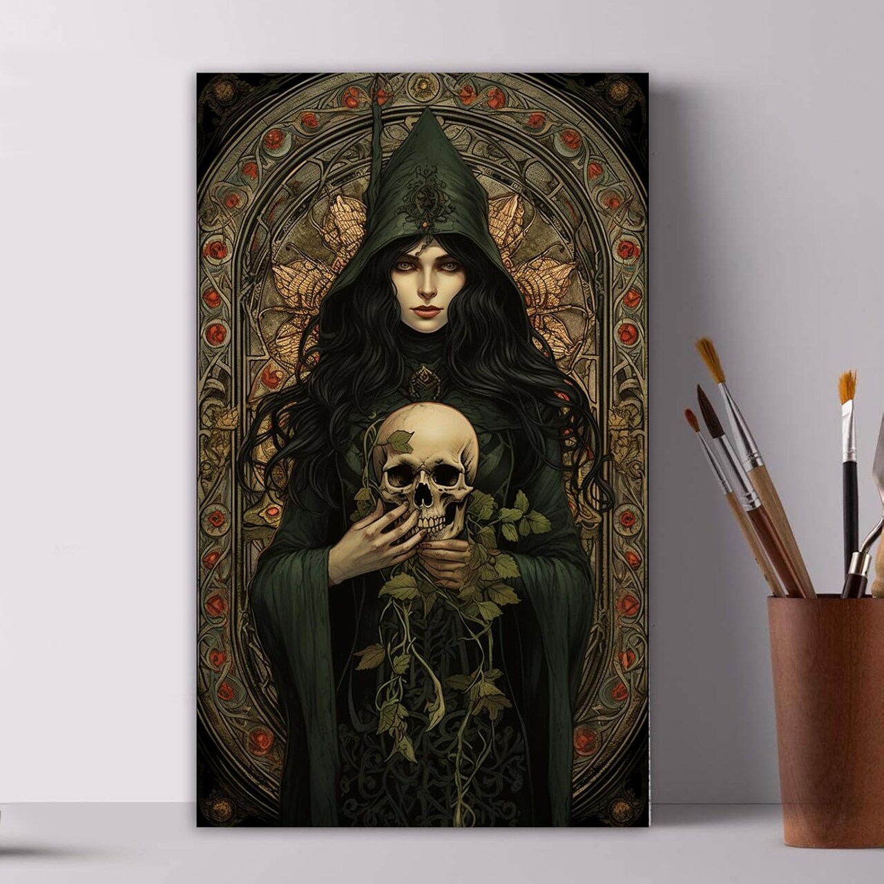 Halloween Paint by Numbers Kit for Adults – DIY Canvas Acrylic & Oil Painting, Horror Art for Home Decor, Kids & Adults Craft, 12x20in, Unframed
